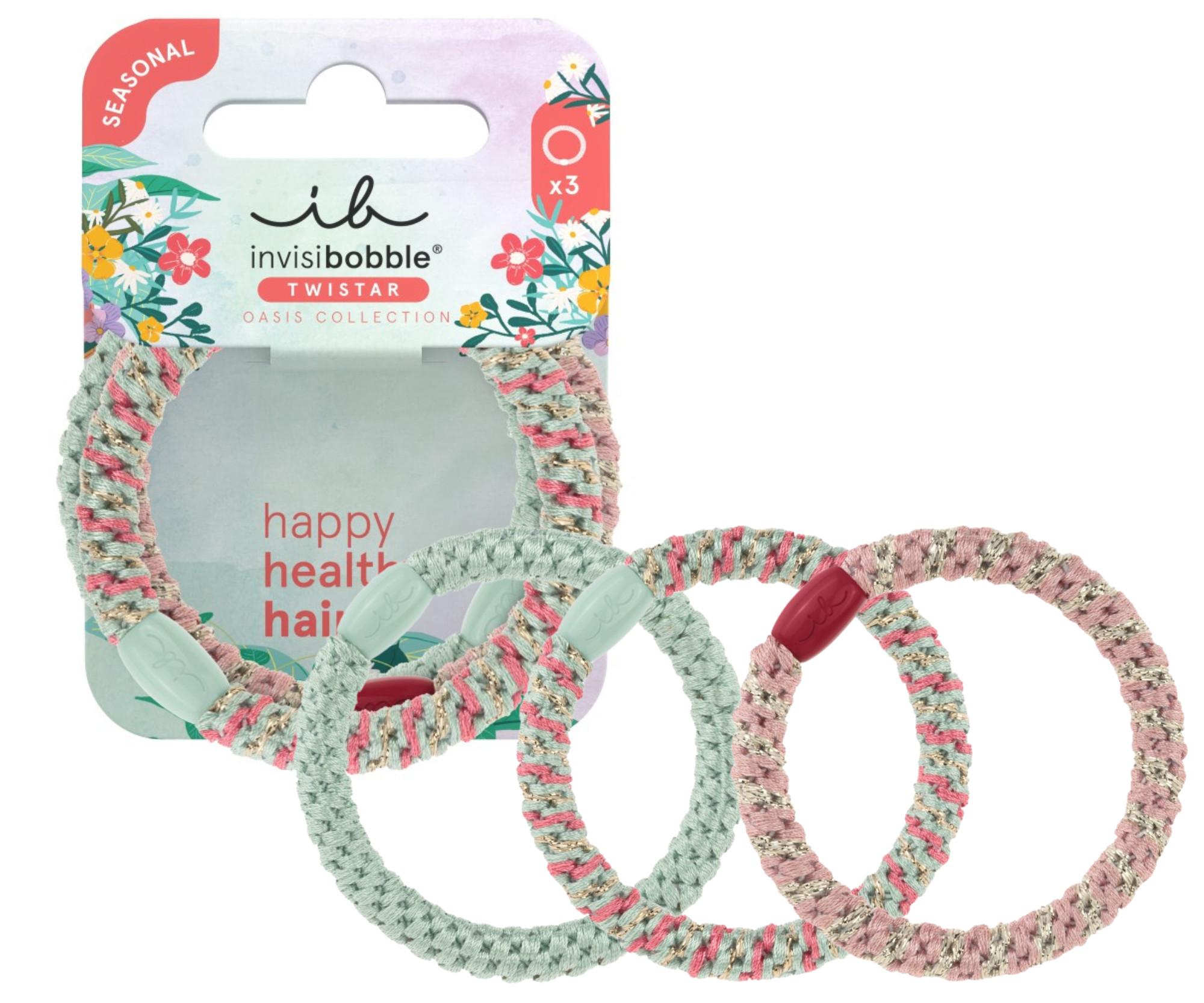 E-shop Sada ozdobných gumičiek do vlasov Invisibobble Twistar Oasis Mint Braids - 3 ks + darček zadarmo