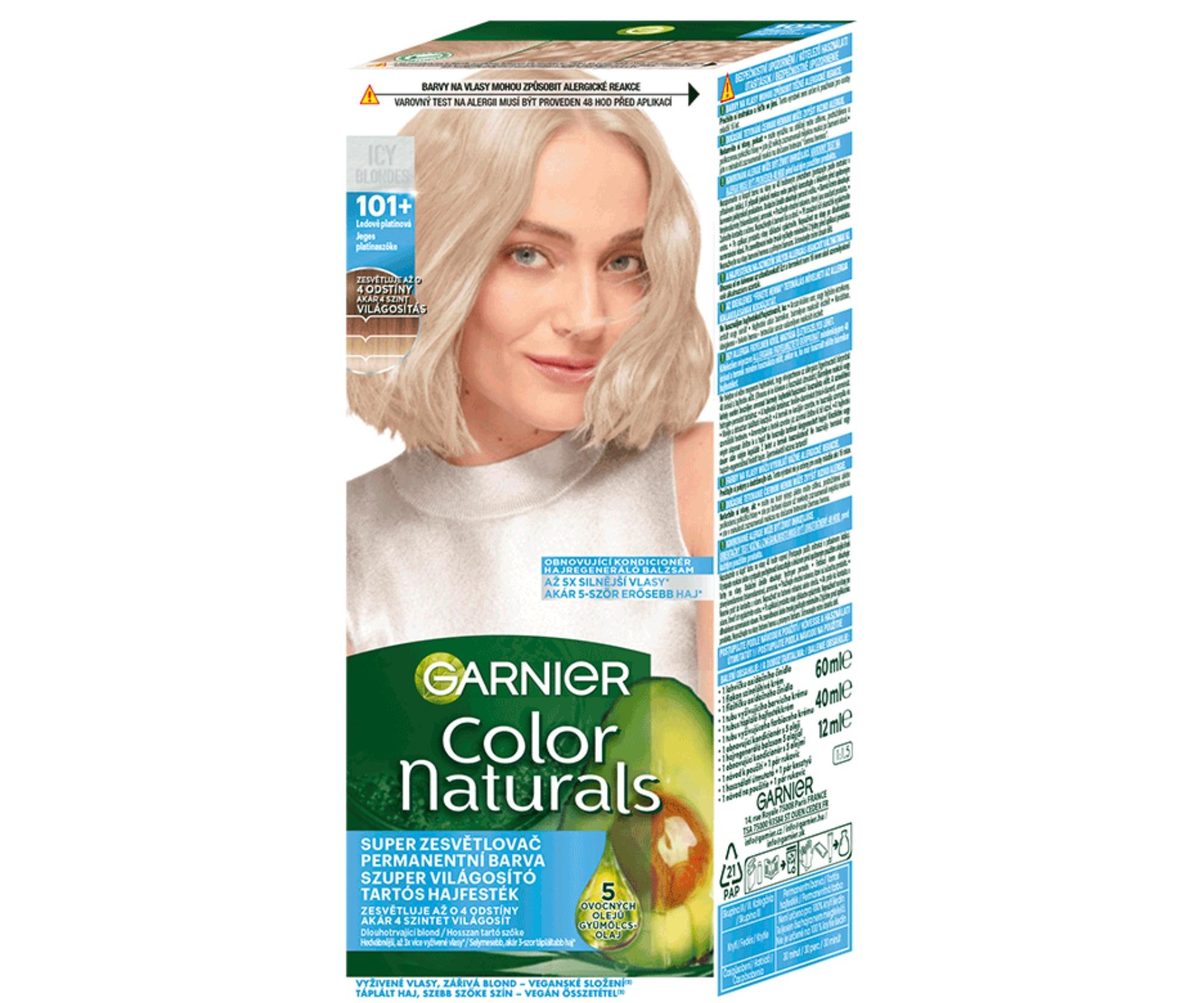 E-shop Permanentná zosvetľujúca farba na vlasy Garnier Color Naturals - 101+ ľadovo platinová + darček zadarmo