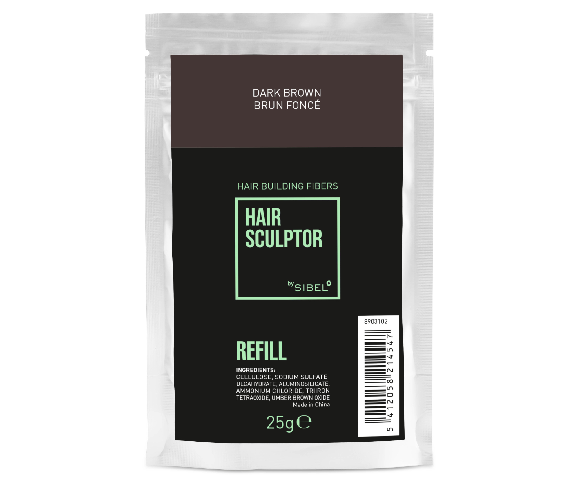 E-shop Náplň do púdru pre zakrytie rednúcich vlasov Sibel Hair Building Fibers - tmavo hnedá, 25 g (8903102) + darček zadarmo