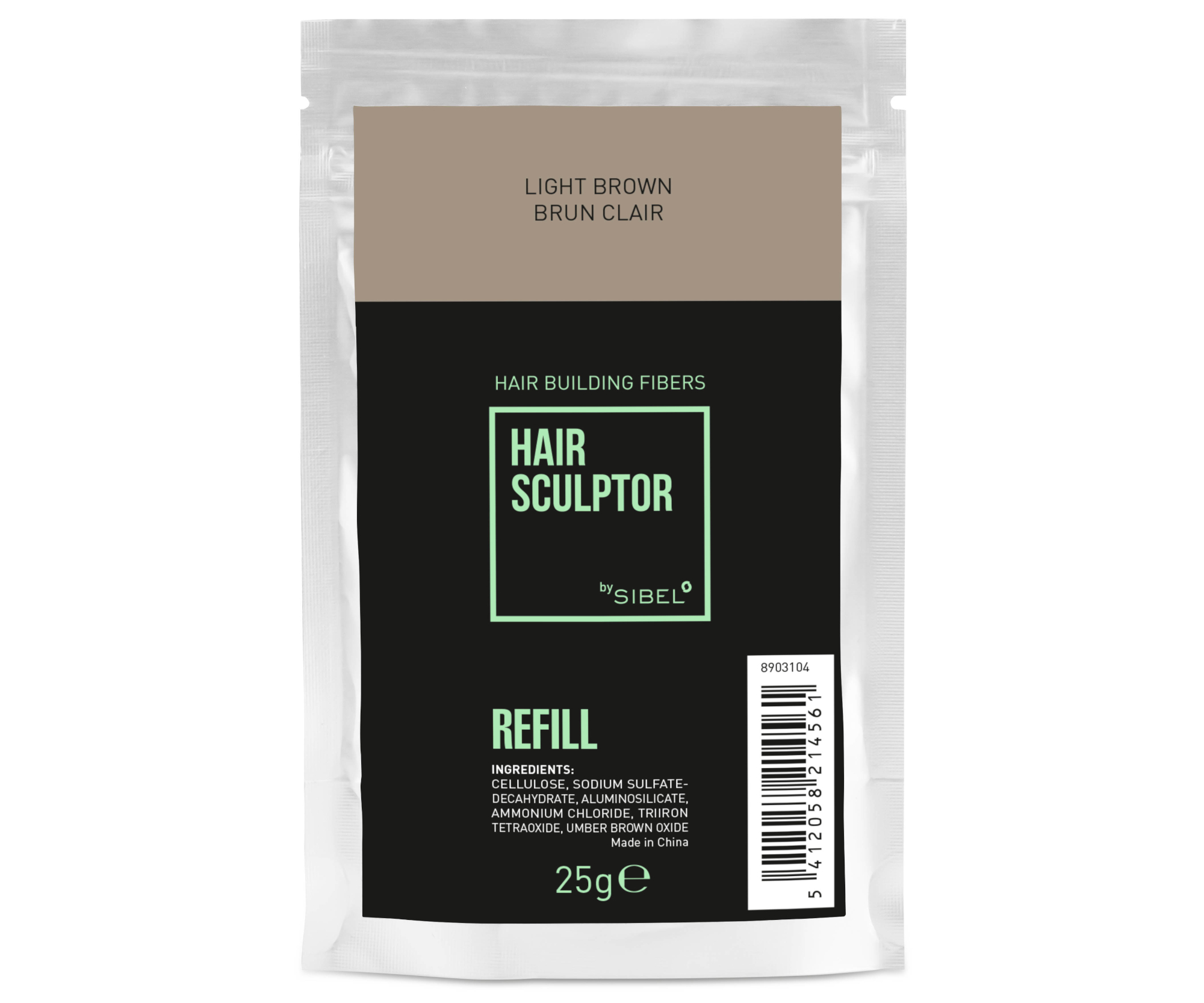E-shop Náplň do púdru pre zakrytie rednúcich vlasov Sibel Hair Building Fibers - svetle hnedá, 25 g (8903104) + darček zadarmo