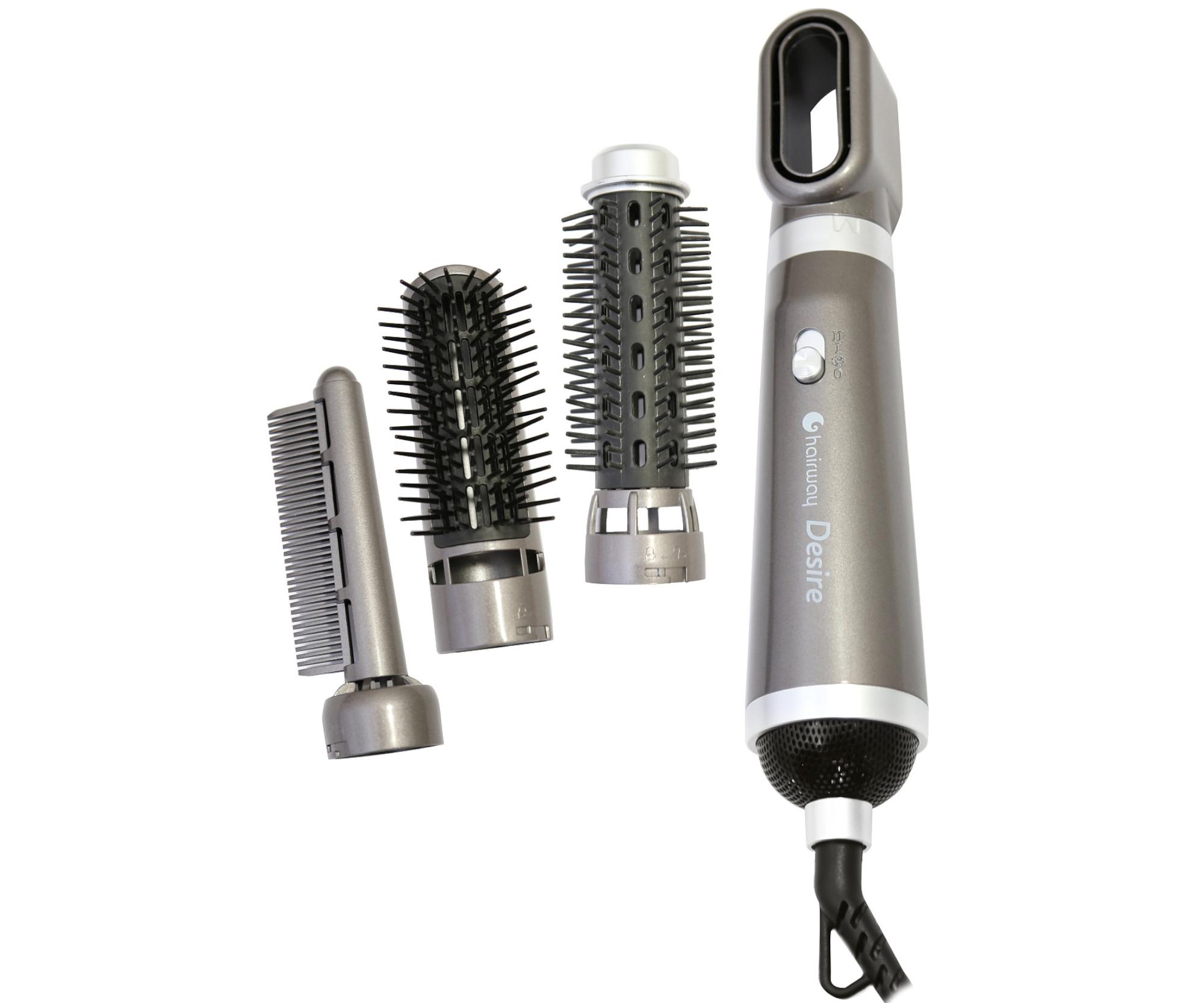 Profesionálna multifunkčná teplovzdušná kefa na vlasy Hairway Airstyler Desire - 900 W, grafitová hnedá (03094) + darček zadarmo