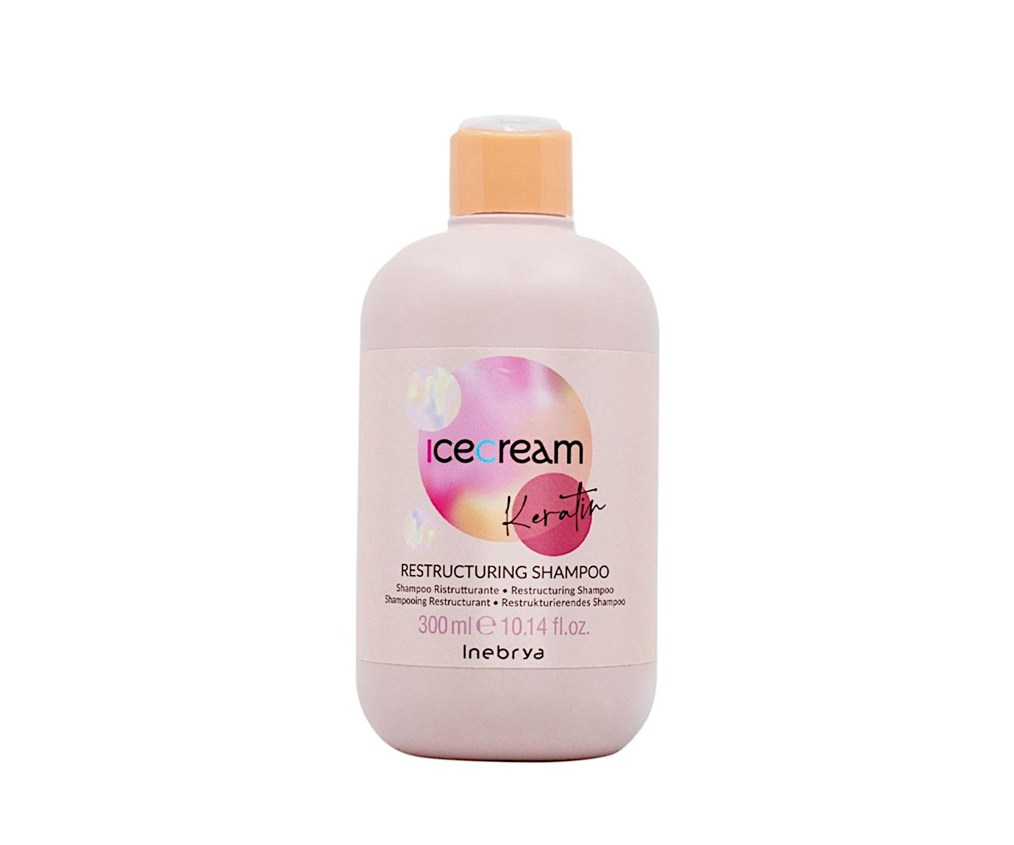 E-shop Šampón s keratínom pre poškodené vlasy Inebrya Ice Cream Keratin Restructuring Shampoo - 300 ml (771026309) + darček zadarmo