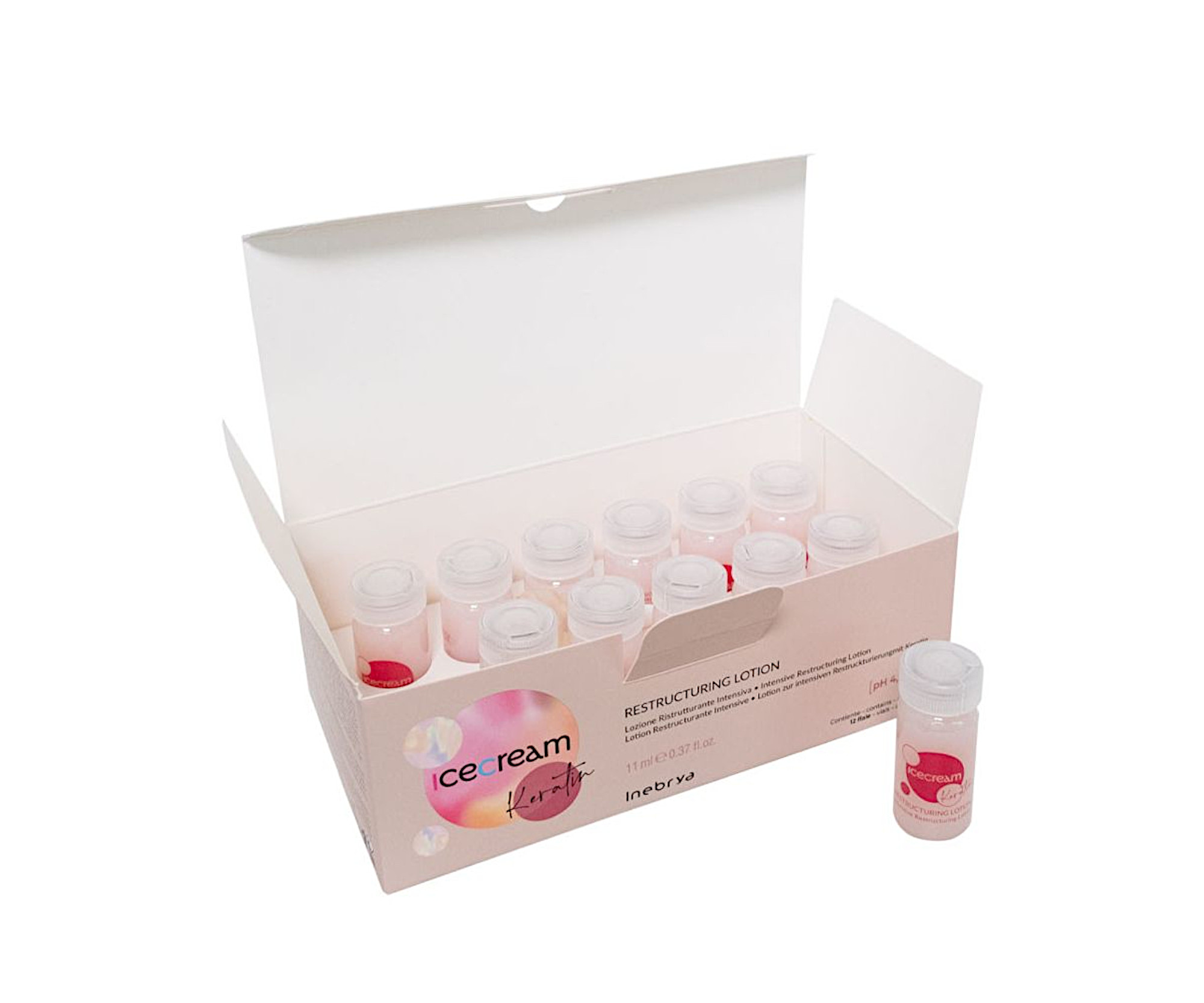 E-shop Intenzívne keratínové reštrukturalizačné mlieko Inebrya Ice Cream Keratin - ampulky 12 x 11 ml (771026319) + darček zadarmo