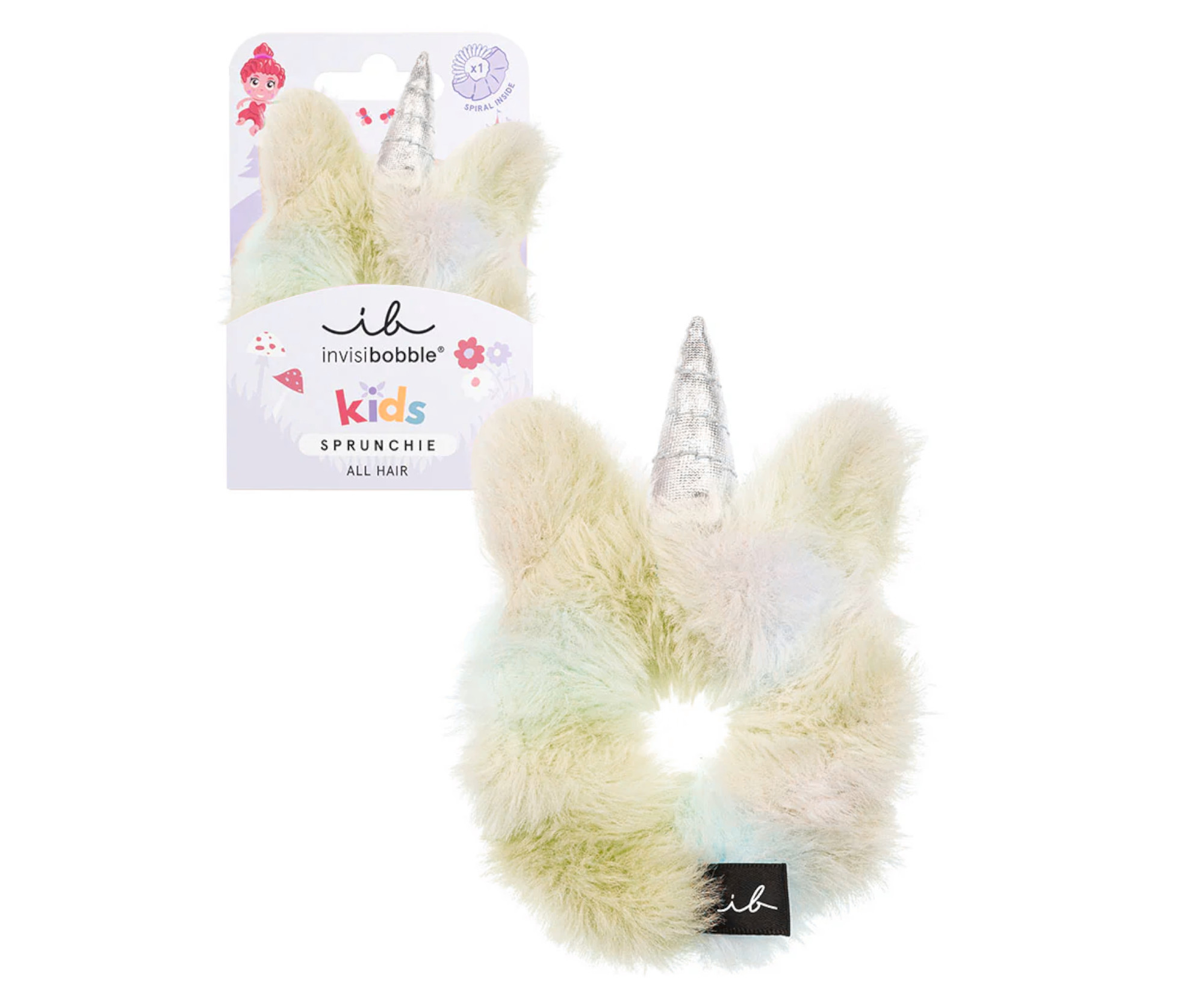 E-shop Detská ozdobná špirálová gumička Invisibobble Kids Sprunchie Unicorn - žltá + darček zadarmo