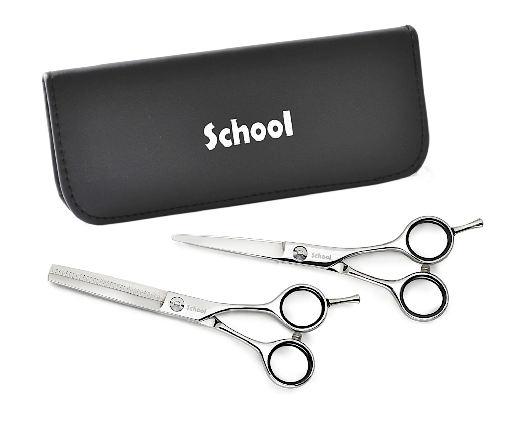 E-shop Sada kaderníckych nožníc 5,5" a efilačných nožníc 5,5" s puzdrom Kiepe School Set Regular (212) + darček zadarmo