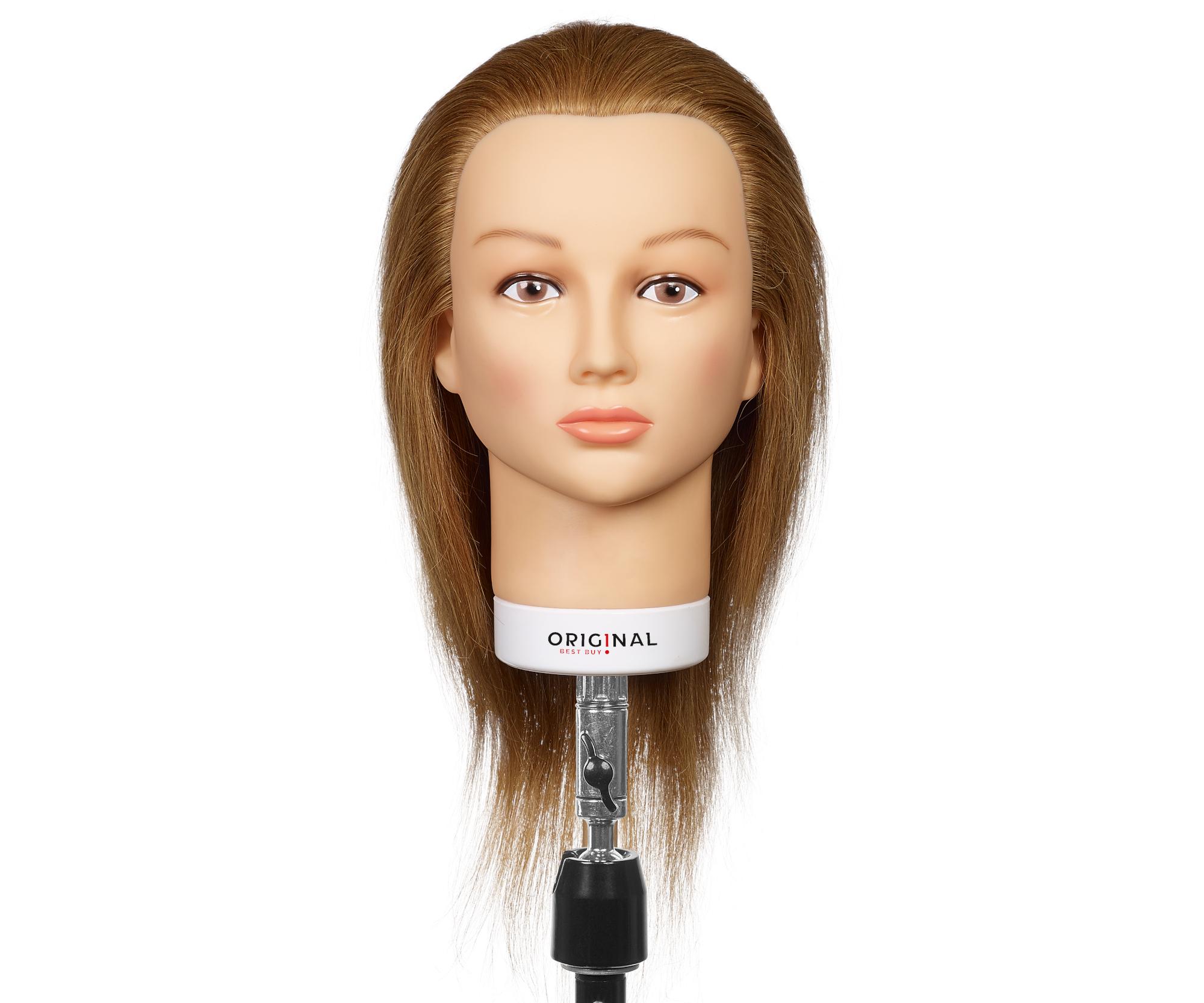 E-shop Cvičná hlava s prírodnými vlasmi Original Best Buy Isaline - blond, 15-40 cm (0030211) + darček zadarmo