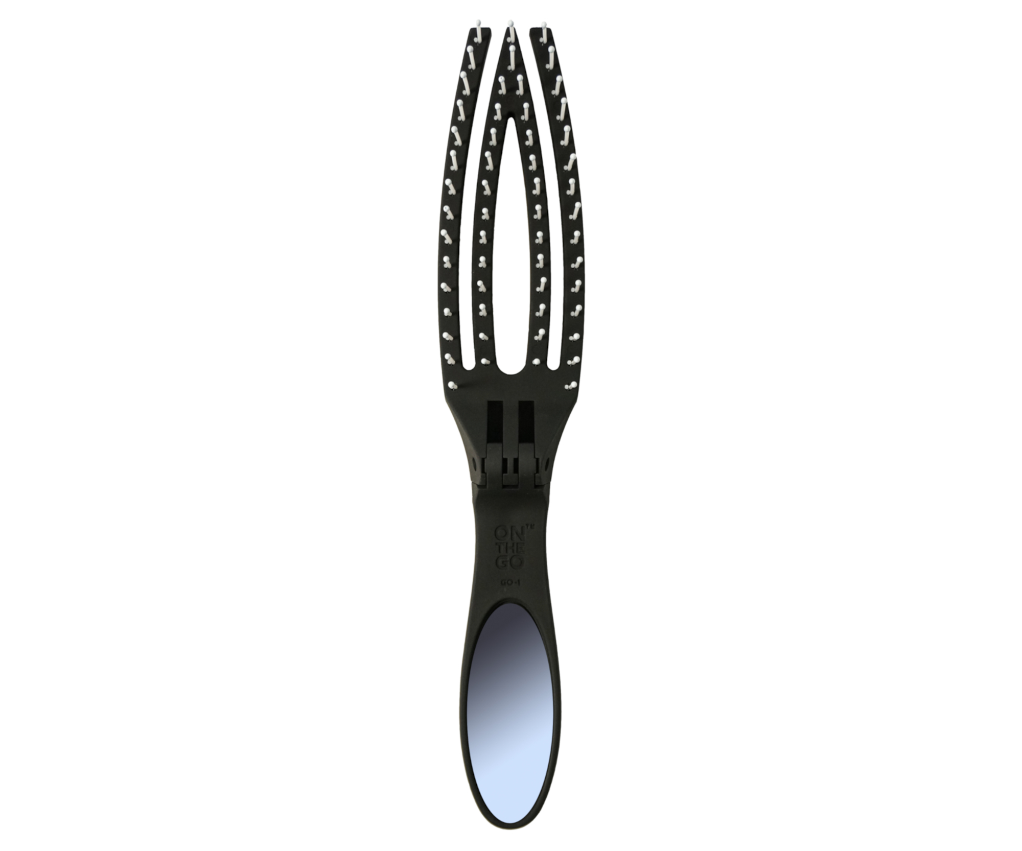 E-shop Kefa s nylonovými štetinami Olivia Garden Fingerbrush On the Go Detangle a Style - čierna (OTGDS) + darček zadarmo
