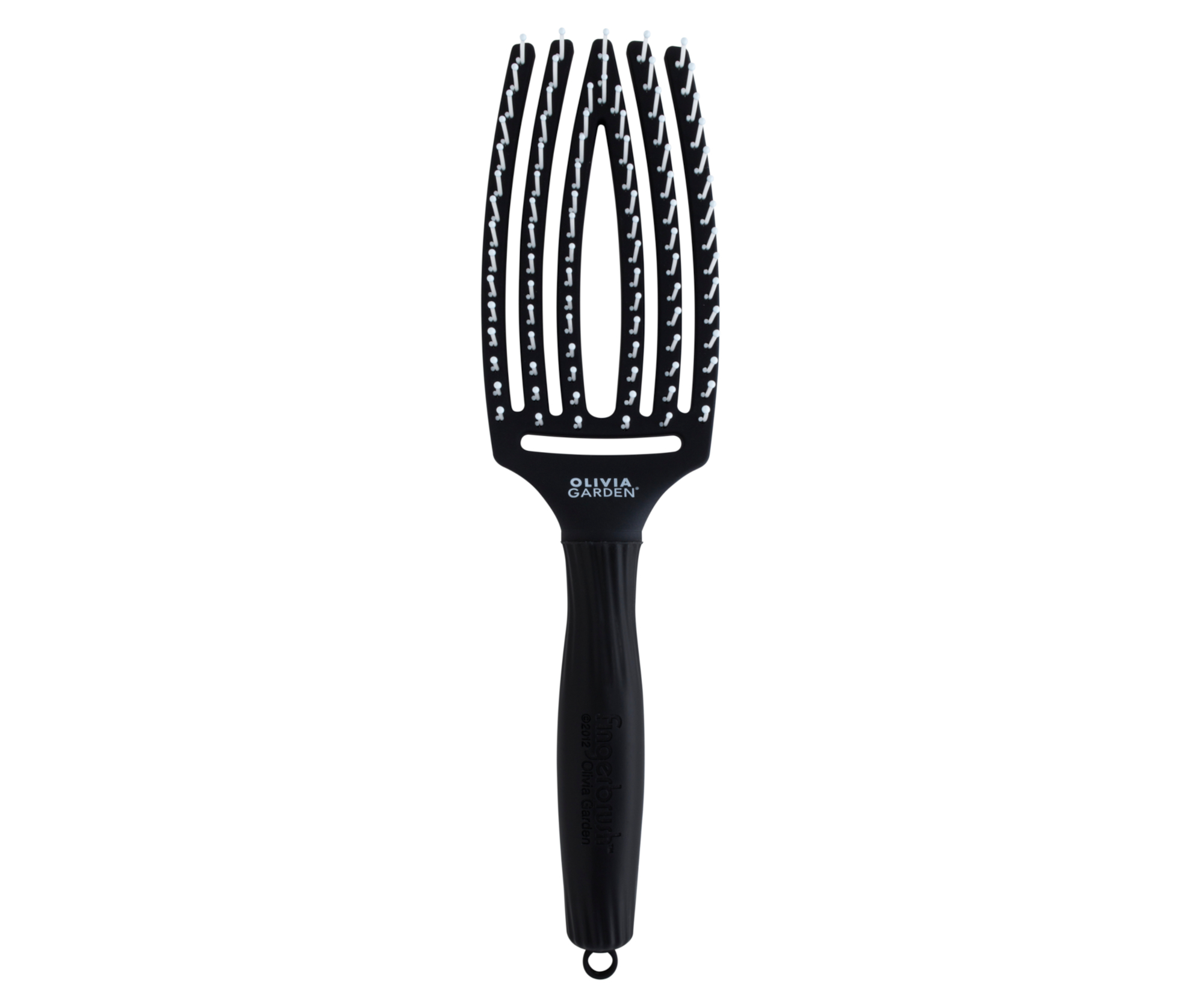 E-shop Kefa Olivia Garden Fingerbrush Ionic Medium - čierna (FB1PC-M) + darček zadarmo