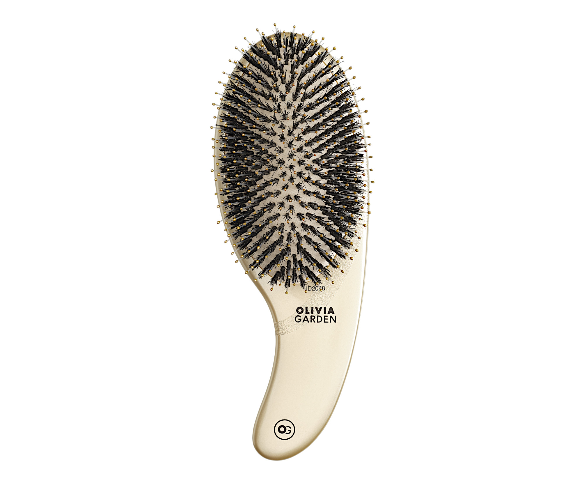 E-shop Kefa na rozčesávanie vlasov s nylonovými a diviačími štetinami Olivia Garden Curve - zlatá (ID2088) + darček zadarmo