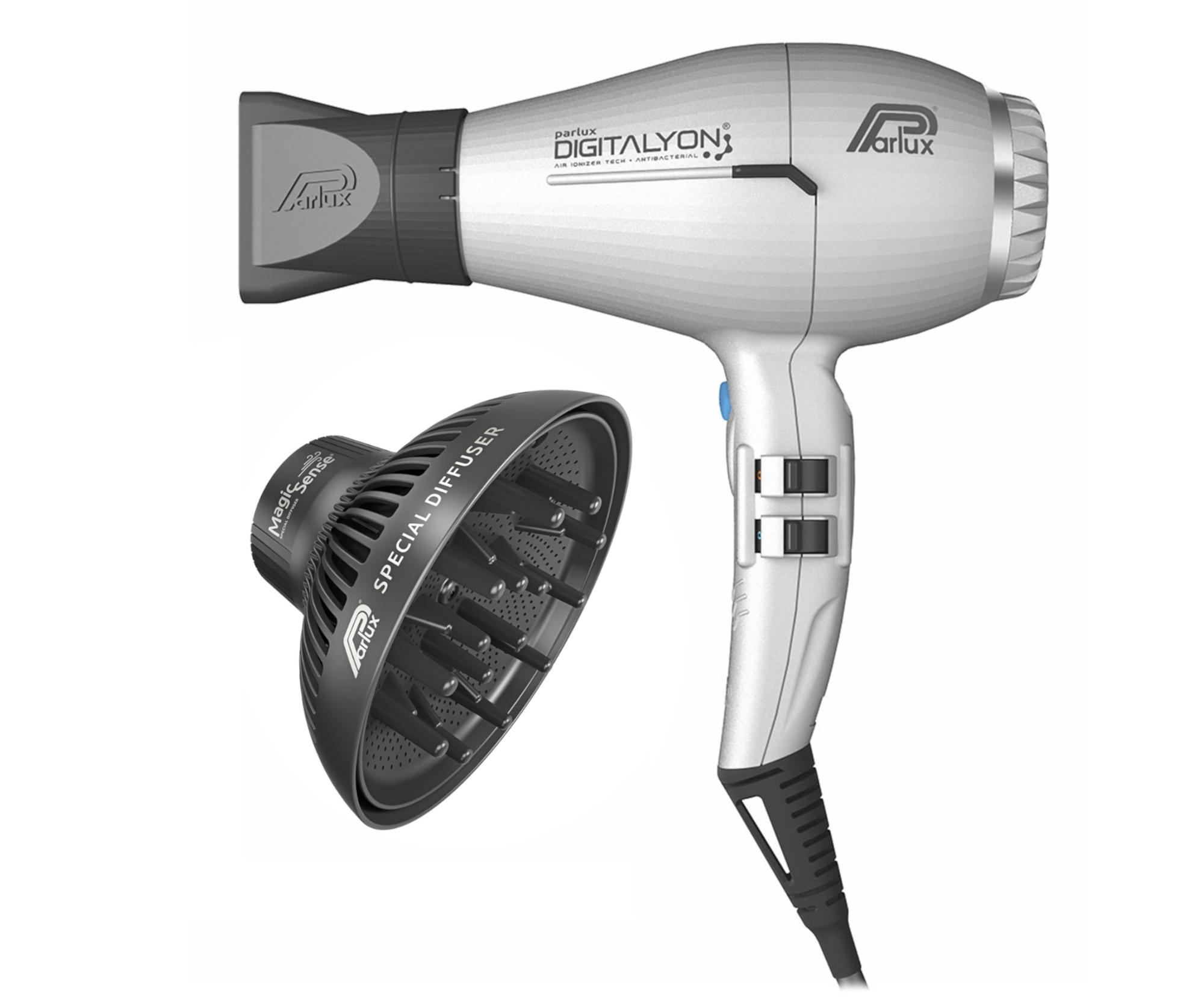 E-shop Set profesionálneho fénu na vlasy Parlux Digitalyon a difuzéra Magic Sense - 2400 W, strieborny (P MAG+DIG/1) + darček zadarmo