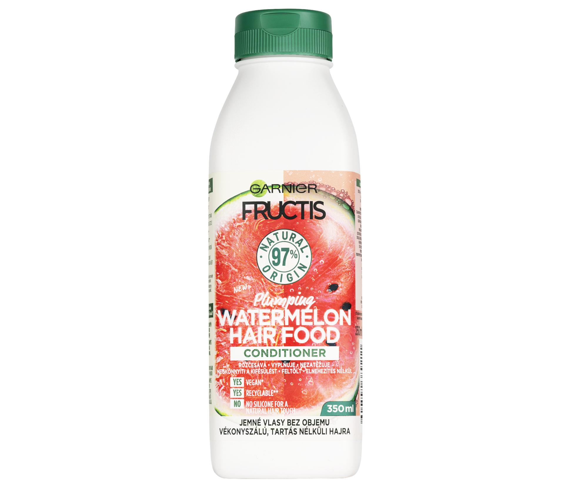E-shop Kondicionér pre jemné vlasy bez objemu Garnier Fructis Watermelon Hair Food - 350 ml + darček zadarmo
