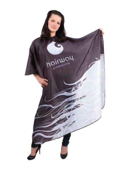 E-shop Kadernícke pláštenka Hairway - 136 x 160 cm, čierno-biela (37070) + darček zadarmo
