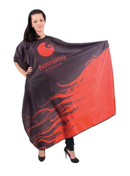 E-shop Kadernícke pláštenka Hairway - 136 x 160 cm, čierno-červená (37071) + darček zadarmo