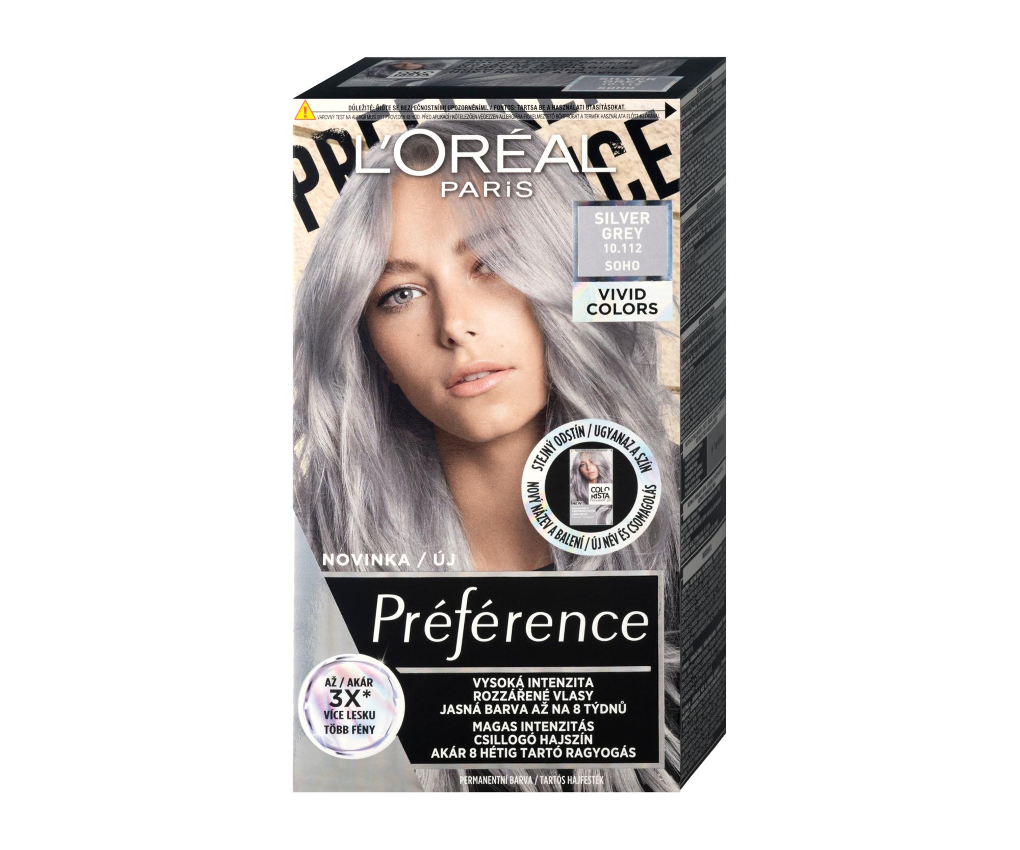 E-shop Permanentná farba na vlasy Loréal Préférence 10.112 Silver Grey - strieborná - L’Oréal Paris + darček zadarmo