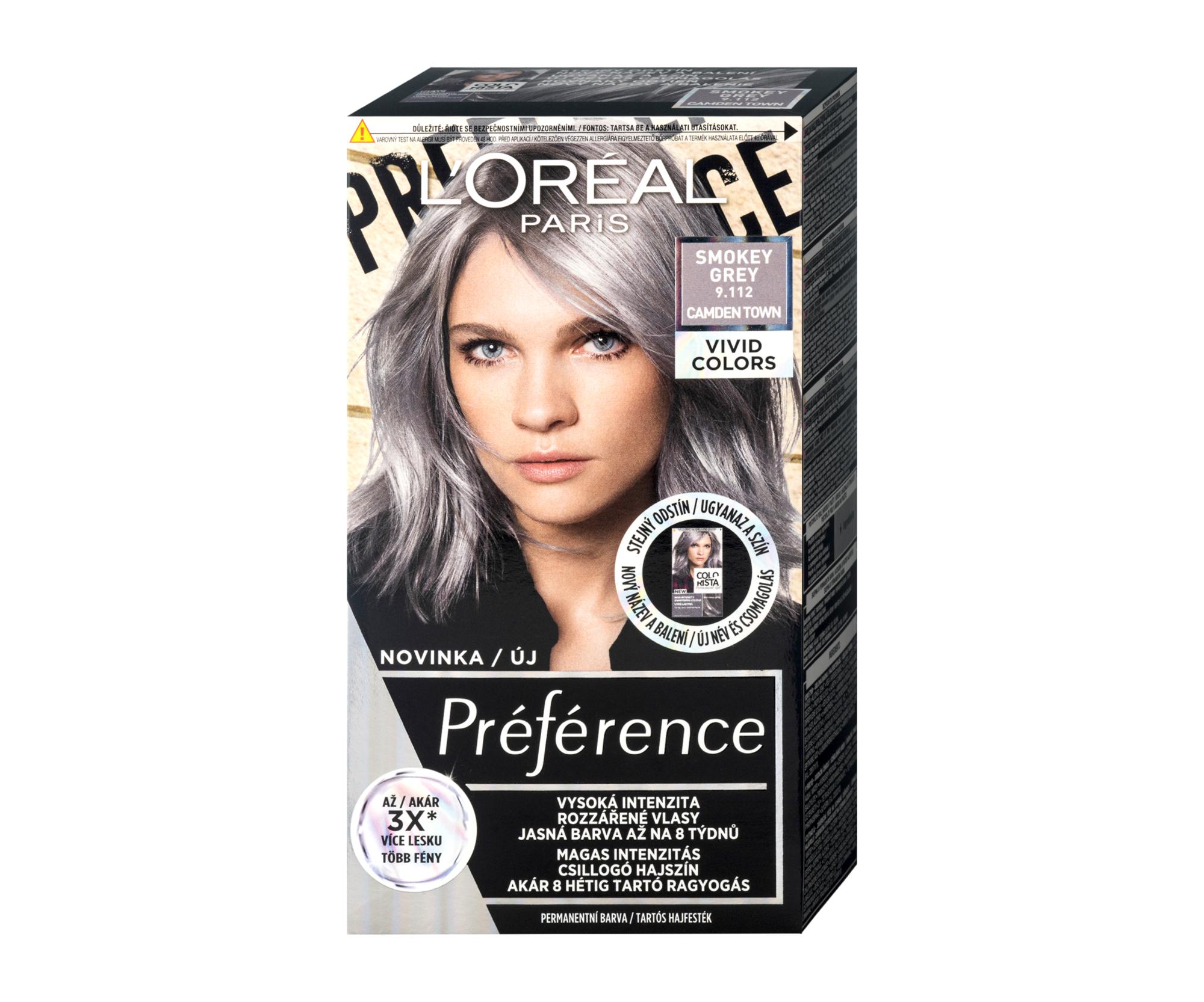 E-shop Permanentná farba na vlasy Loréal Préférence 9.112 Smoke Grey - dymovo šedá - L’Oréal Paris + darček zadarmo