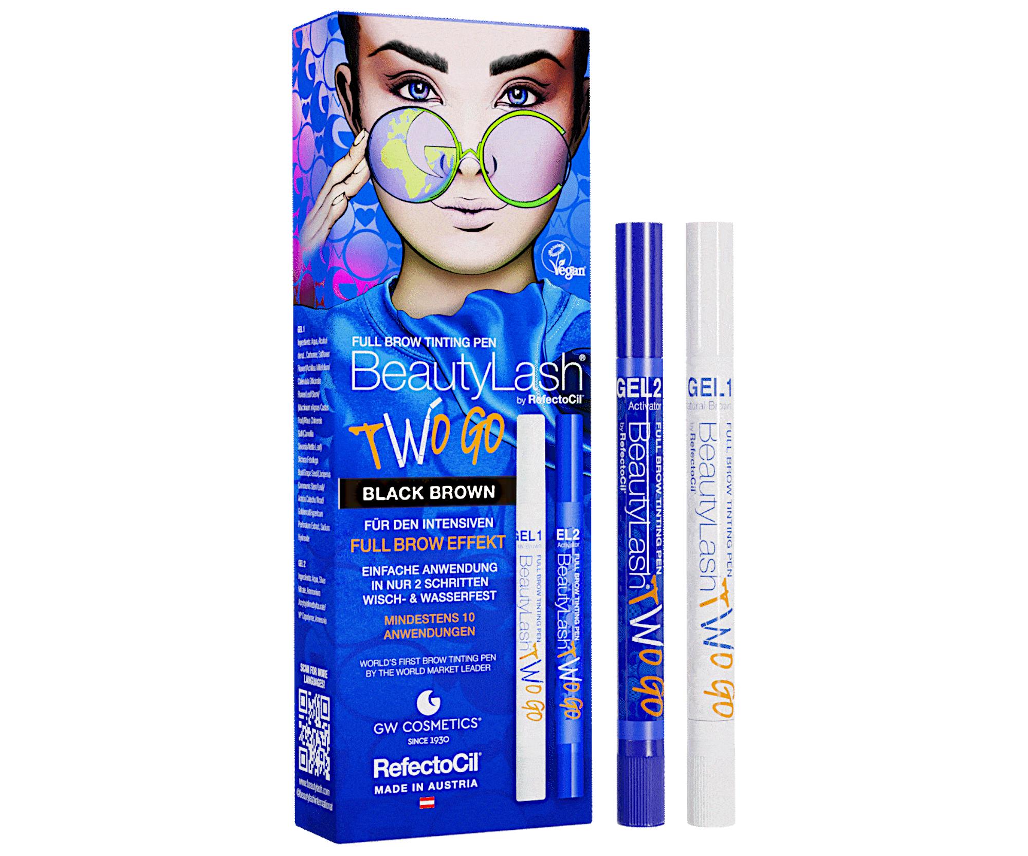E-shop Farbiace pero na obočie Refectocil BeautyLash Two Go Black Brown - čierno hnedá + darček zadarmo