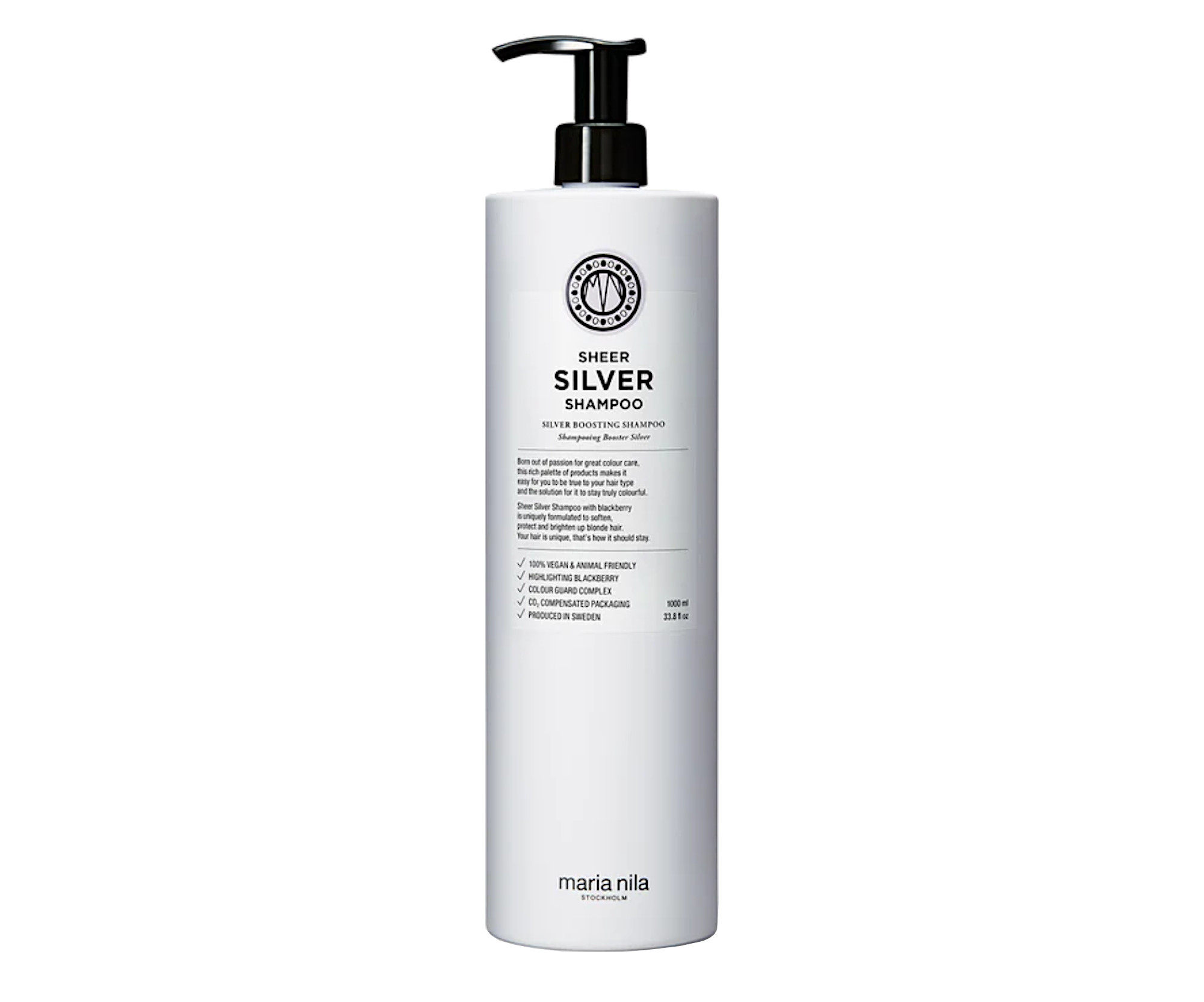 E-shop Šampón pre neutralizáciu žltých tónov Maria Nila Sheer Silver Shampoo - 1000 ml + darček zadarmo