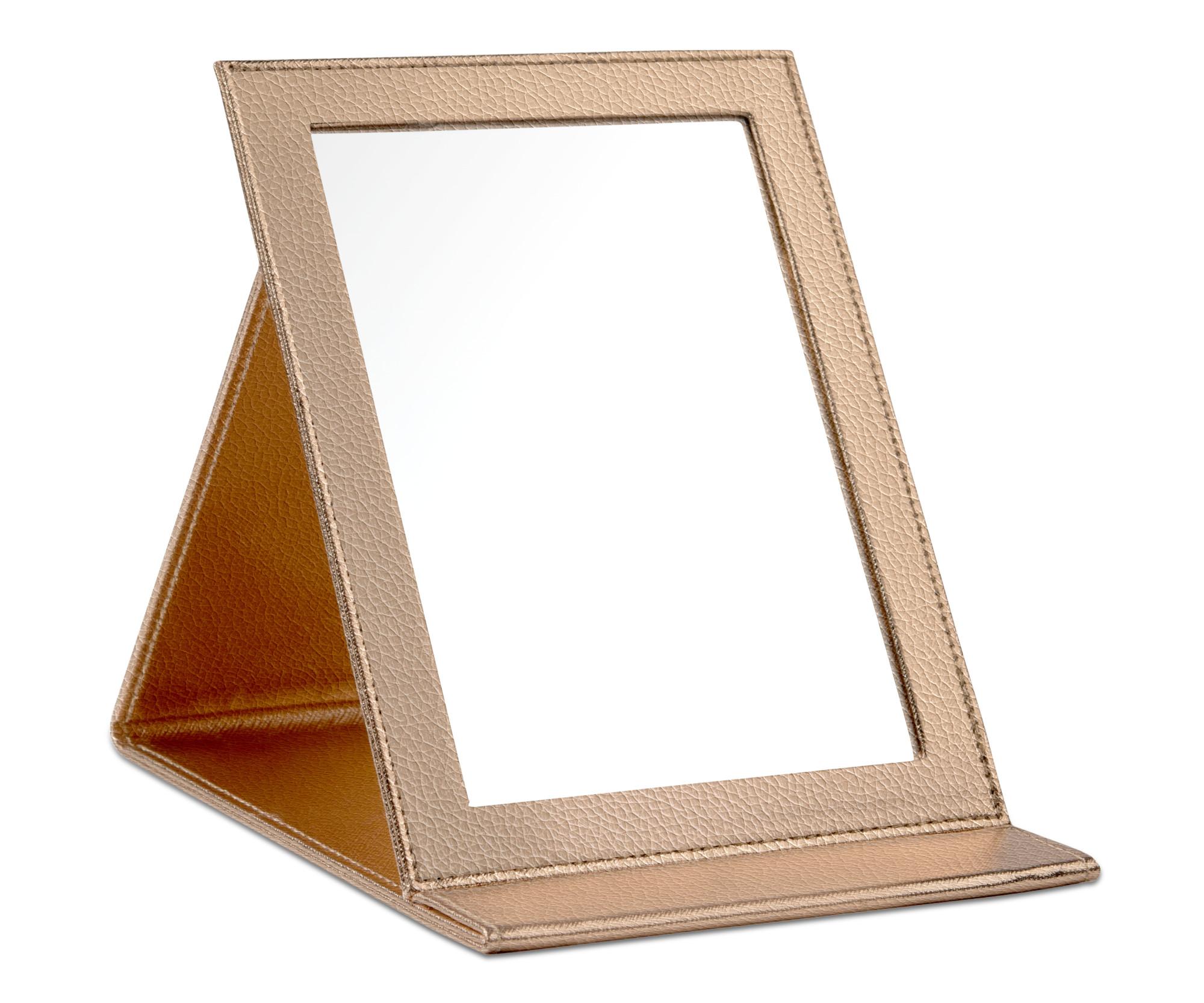 E-shop Kozmetické zrkadlo so stojanom Sibel Easel Champagne Gold - 18 x 24,5 cm, zlaté + darček zadarmo
