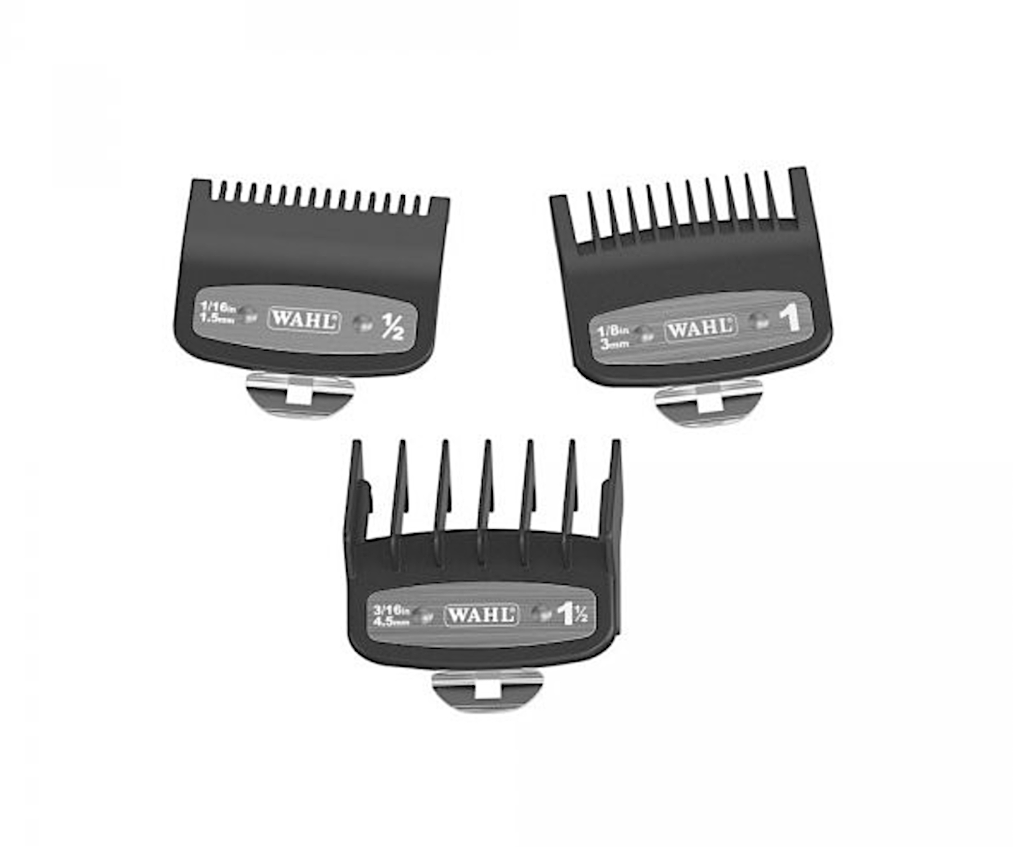 E-shop Náhradné nadstavce s kovovou sponou Wahl 03354-5001 - 1,5 mm, 3 mm, 4,5 mm + darček zadarmo