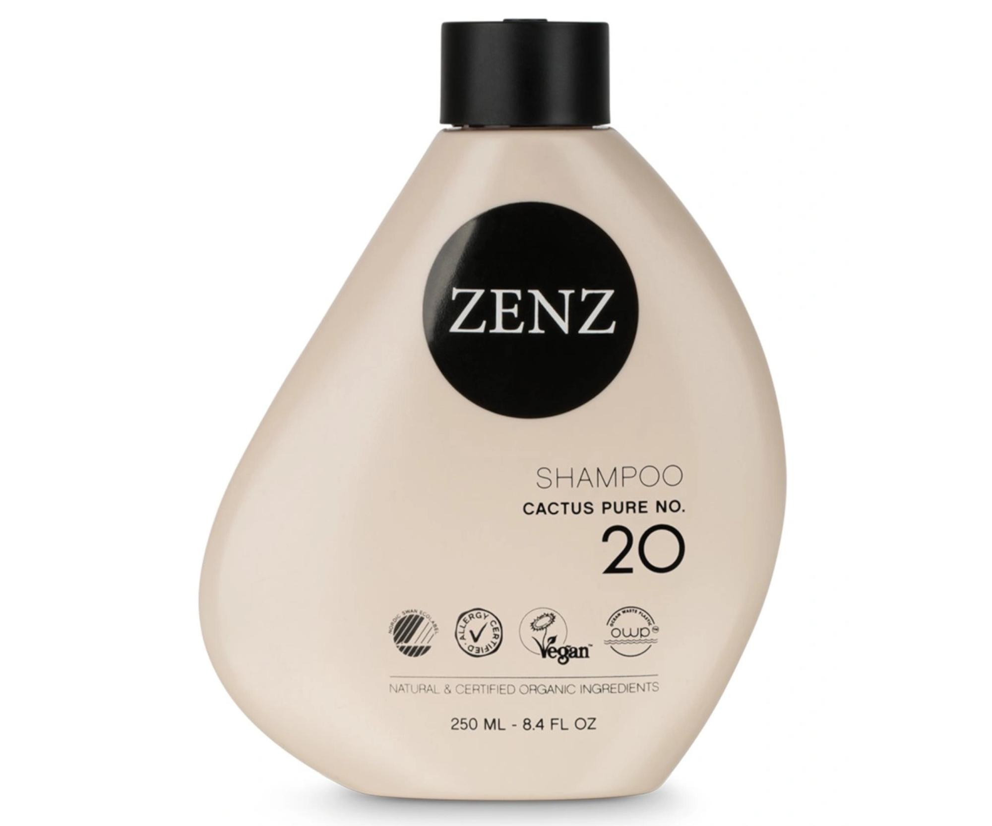 E-shop Hydratačný a zmäkčujúci šampón pre kučeravé a suché vlasy Zenz Cactus Pure No. 20 - 250 ml + darček zadarmo