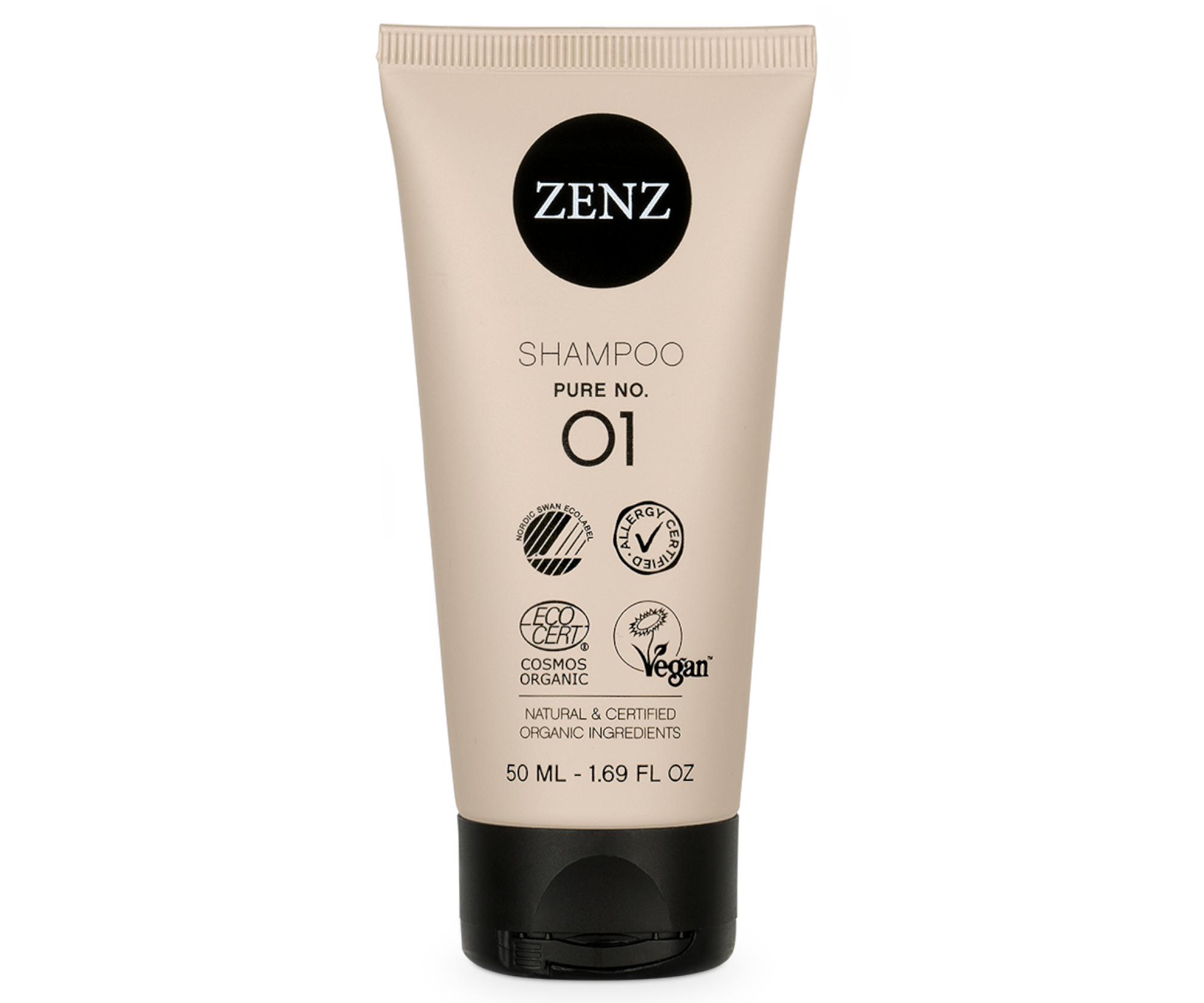 E-shop Jemný šampón pre všetky typy vlasov Zenz Shampoo Pure No. 01 - 50 ml + darček zadarmo