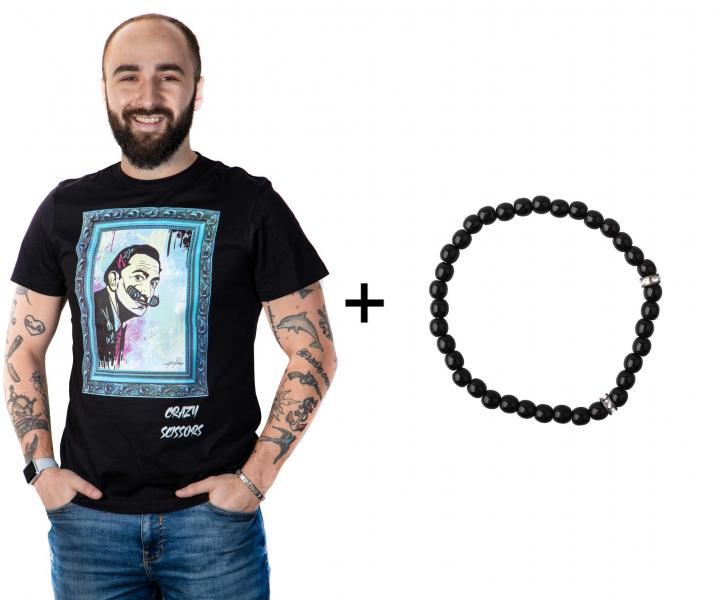 Triko s krtkym rukvom Crazy Scissors Salvador Dal - ierne, XL + nramok Loral Preciosa zadarmo