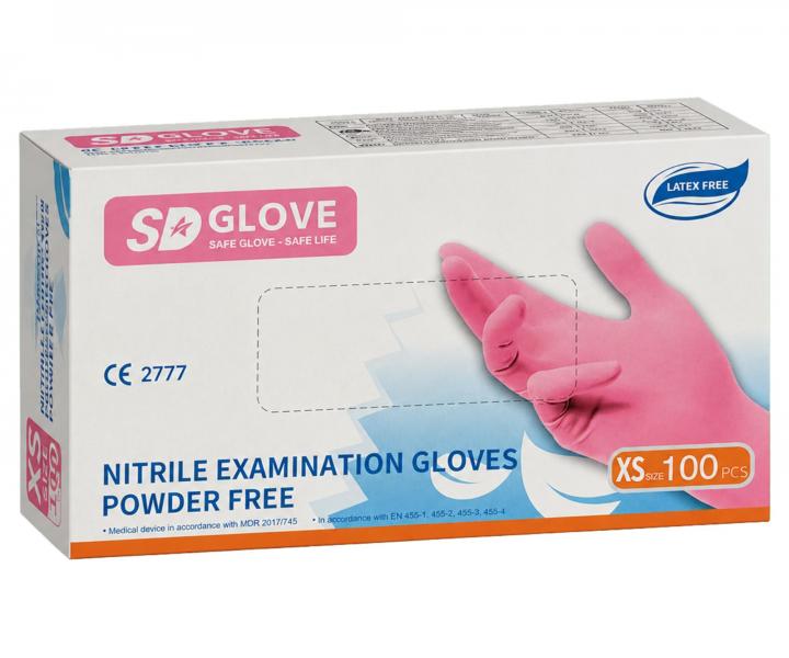 Nitrilov� rukavice SD Glove Nitrile Examination Gloves 100 ks - ru�ov�