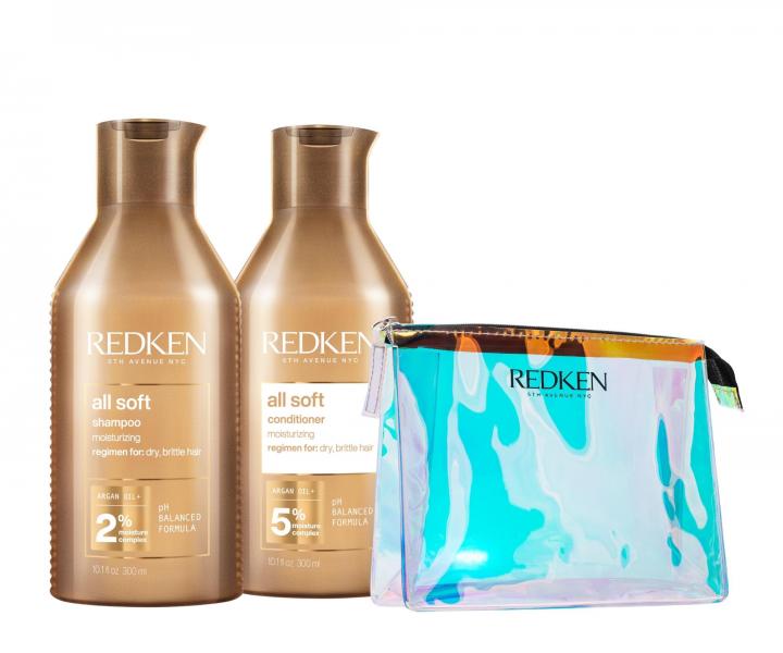 Sada na v��ivu such�ch a krehk�ch vlasov Redken All Soft - �amp�n + starostlivos� + ta�ti�ka zadarmo