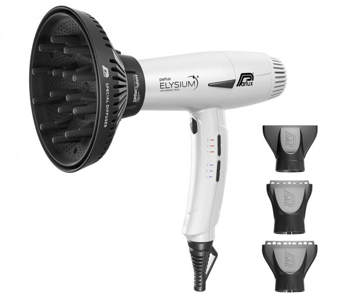 Profesionlny fn na vlasy s difuzrom Parlux Elysium Matt White - 2300 W, matn biely