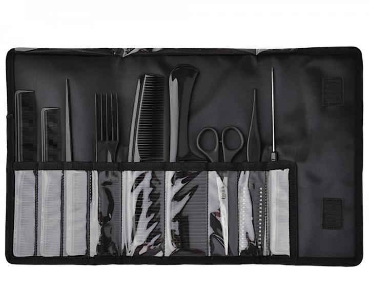 Kompletn sada profesionlnych hrebeov s nonicami a britvou Eurostil Professional - ierna