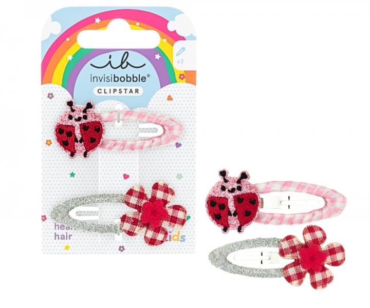 Detsk sponky do vlasov pukaky Invisibobble Clipstar Happy Ladybird - 2 ks