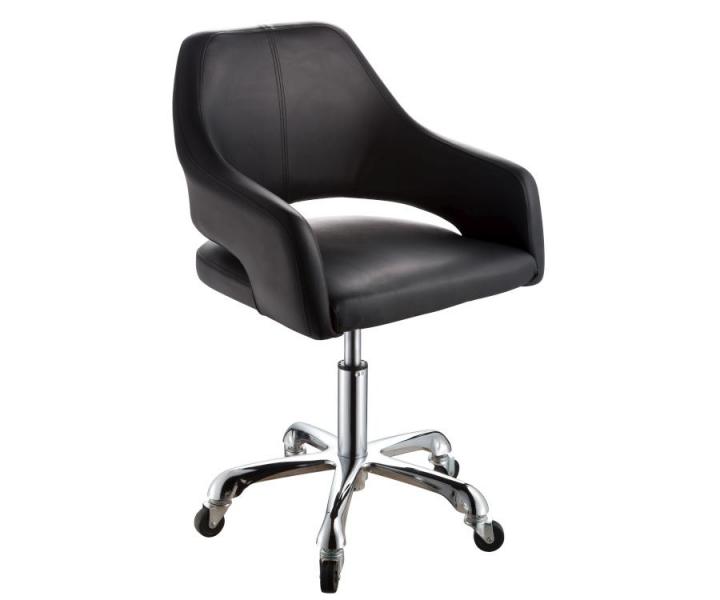 Taburet na kolieskach Silverfox 70080, �ierny - II. akos� - natrhnut� ko�enka na sed�ku