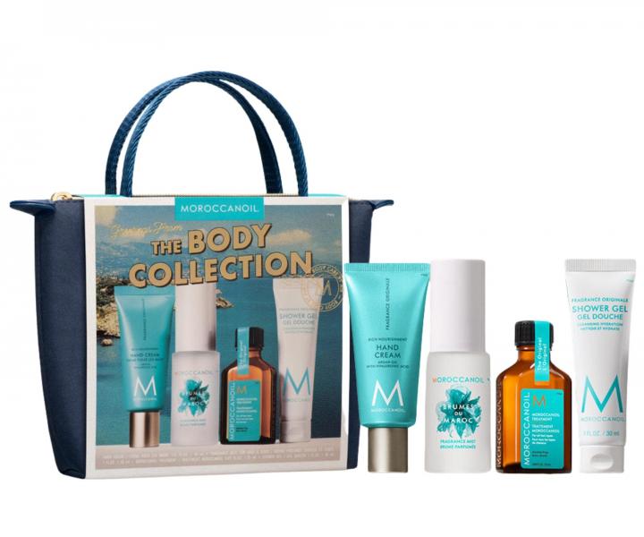 Cestovn� sada pre starostlivos� o telo a vlasy Moroccanoil Greetings From The Body Collection + kr�m na ruky a ta�ti�ka zadarmo