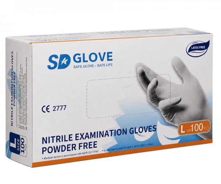 Nitrilov� rukavice SD Glove Nitrile Examination Gloves - 100 ks, biele, ve�kos� L