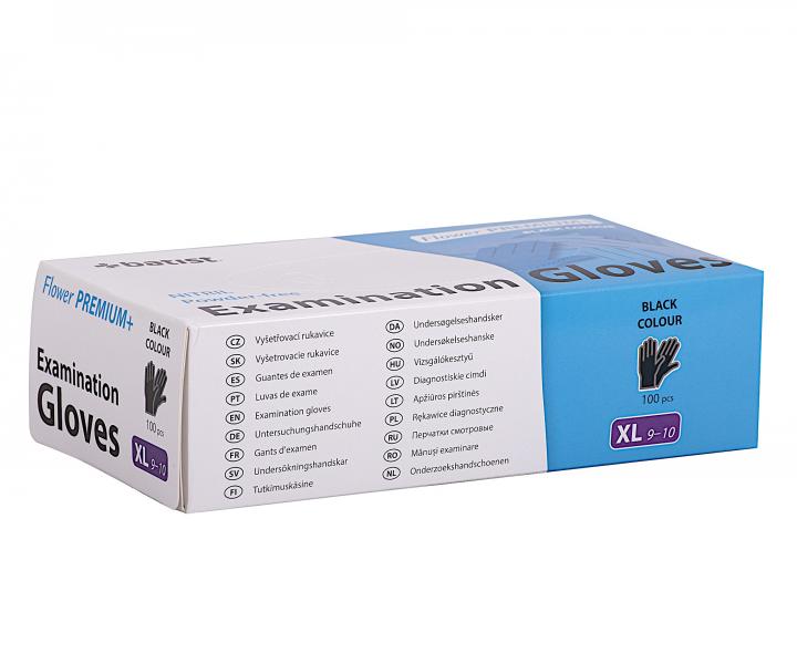 Jednorazov� nitrilov� rukavice Batist Flower Premium+ XL - 100 ks, �ierne