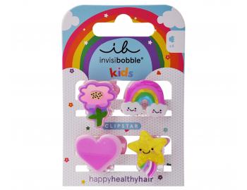 Detsk vesel kripeky do vlasov Invisibobble Clipstar Happy World - 4 ks
