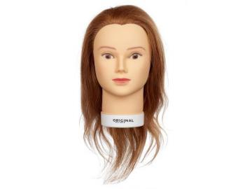 Cvičná hlava dámska s prírodnými vlasmi ISALINE, Original Best Buy - blond 15 - 40 cm