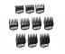 Sada n�hradn�ch nadstavcov s kovovou sponou Wahl - 10 ks - 1,5 mm, 3 mm, 4,5 mm, 6 mm, 10 mm, 13 mm, 16 mm, 19 mm, 22 mm, 25 mm