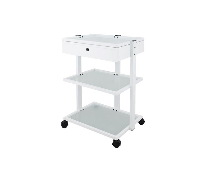 Kozmetick stolk na kolieskach  Weelko FACILE + - 2 police, biely