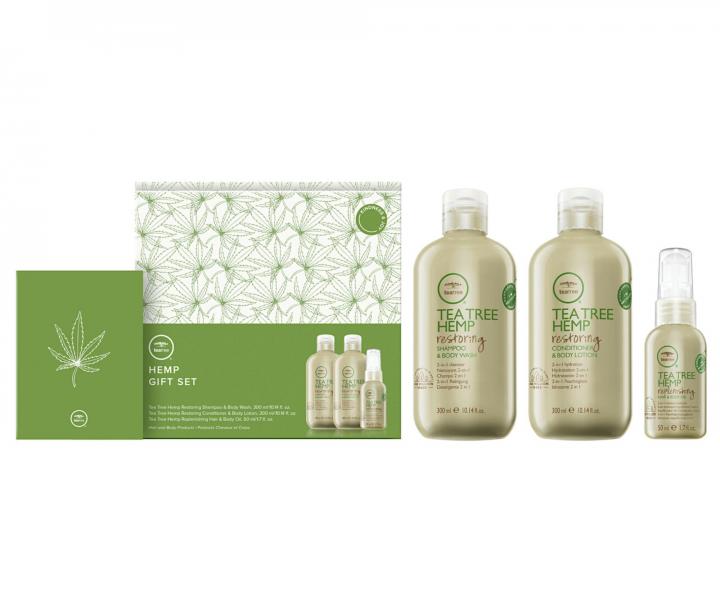 Darekov sada na regenerciu vlasov s konopnm olejom Paul Mitchell Tea Tree Hemp Trio Gift Set