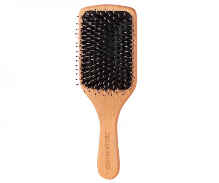 Ploch� dreven� kefa na vlasy s divia��mi a nylonov�mi �tetinami Sister Young Vera Hair Brush - 24,3 x 8 cm