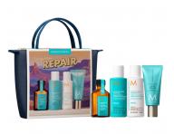 Cestovn� sada na regener�ciu such�ch vlasov Moroccanoil Greetings From Repair + kr�m na ruky a ta�ti�ka zadarmo
