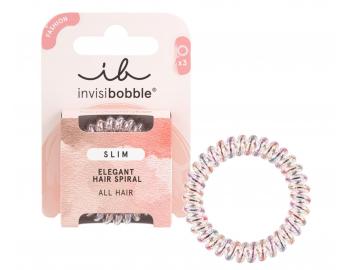 Tenk� �pir�lov� gumi�ka do vlasov Invisibobble Slim Chrome Vanity Fairy - d�hov�, 3 ks