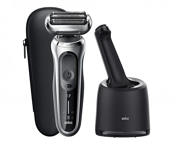 Planetov holiaci strojek s nabjacou a istiacou stanicou Braun Series 7 71-7200cc - strieborn