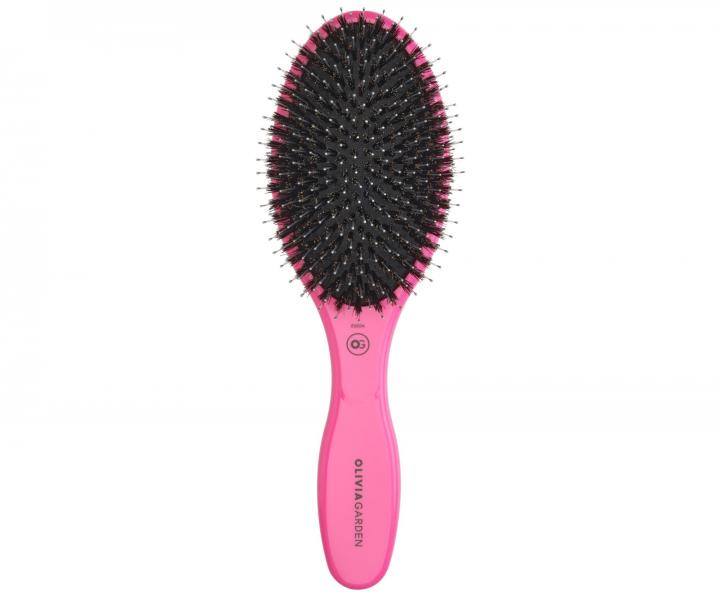 Ovlna kefa na vlasy s diviami a nylonovmi tetinami Olivia Garden Expert Care Oval - ruov