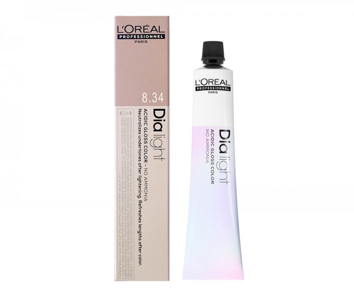 Preliv na vlasy Loral Dialight 50 ml - odtie 8.34 blond svetl zlat meden