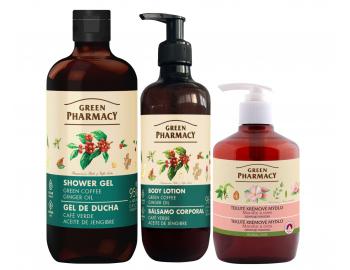 Sada telovej starostlivosti so zelenou k�vou a z�zvorov�m olejom Green Pharmacy Green Coffee + tekut� mydlo zadarmo
