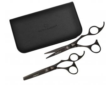 Sada kadern�ckych no�n�c 5,75 "a efila�n�ch no�n�c 6,35" Olivia Garden SilkCut Pro Matt Black