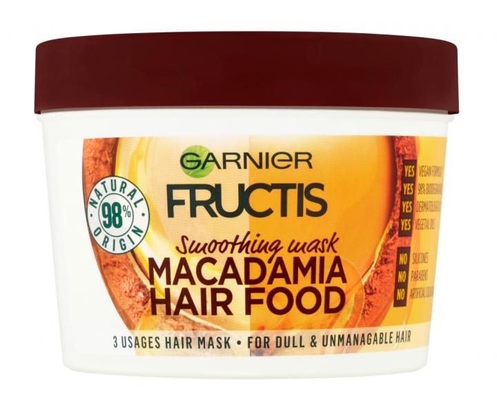 Vyivujci maska na nepoddajn vlasy Garnier Fructis Macadamia Hair Food - 390 ml
