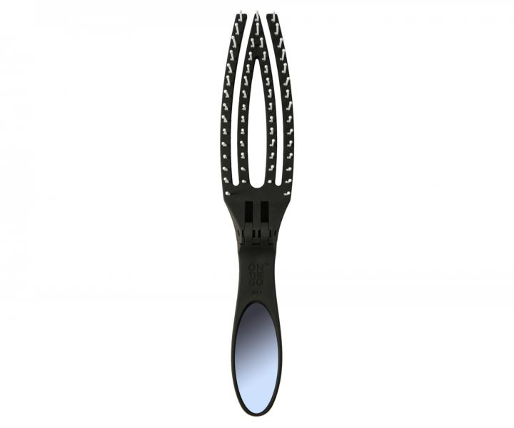 Kefa s nylonovmi tetinami Olivia Garden Fingerbrush On the Go Detangle&Style - ierna
